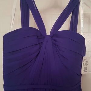 Purple Y-neck Short Chiffon Dress- Size 2